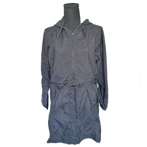 Zyia Active Cannon Beach Two Stage Jacket Black Hooded Lightweight Windbreaker